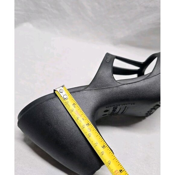 Women's Crocs Cyprus 3.5 Inch Heels Sandals Size 10 Black - Picture 7 of 10